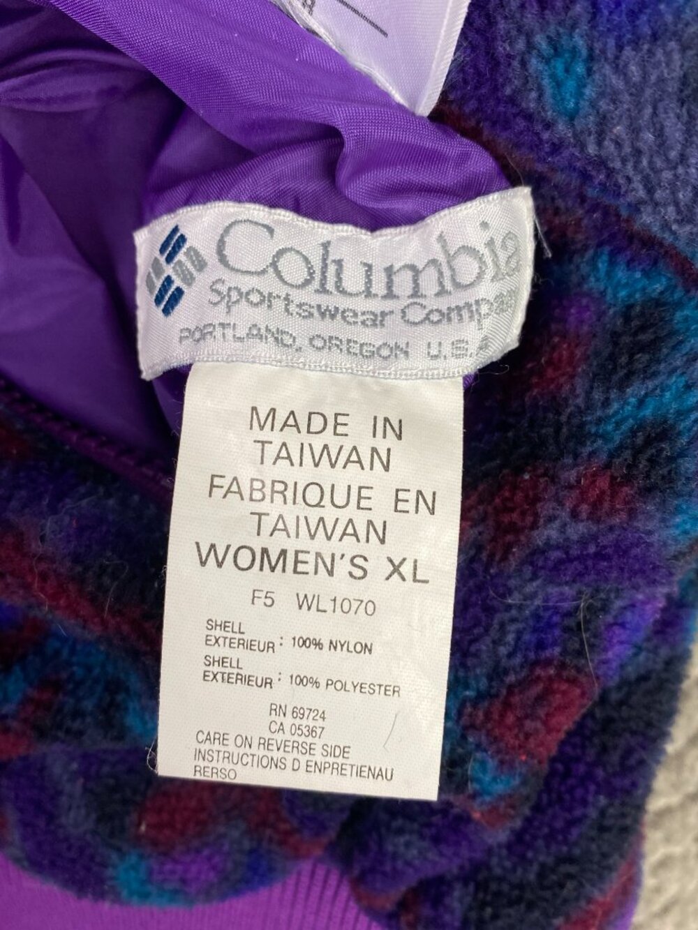 Vintage Columbia Vest Womens XL Purple Reversible Fleece Aztec Southwestern 90s - Picture 7 of 11